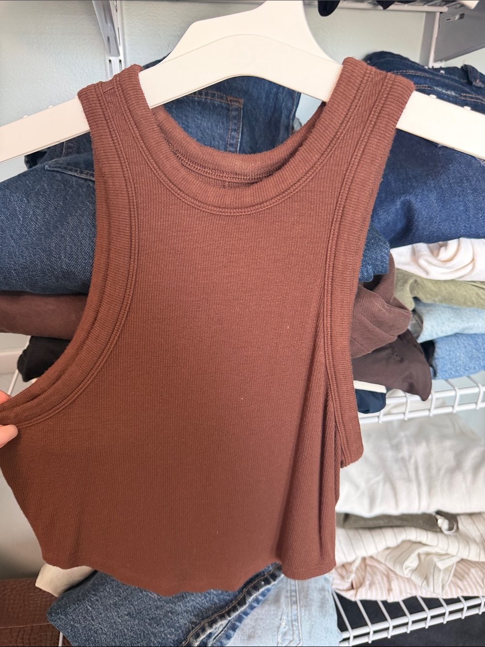lululemon athletica Ribbed Tank Top in Chocolate Brown